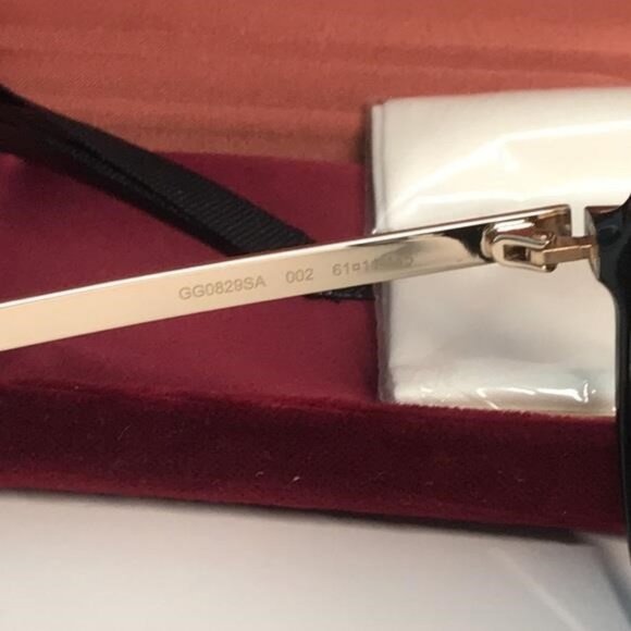 New Authentic  Gucci GG0829SA 002 – Black & Ruthenium Aviator Green Lenses ✨ - Picture 9 of 11